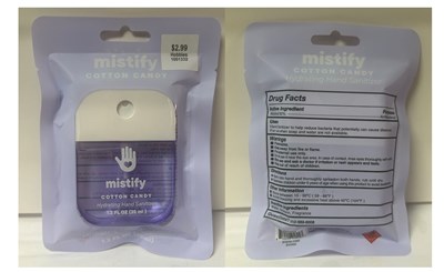 Label (Mistify Cotton Candy Hydrating Hand Sanitizer)
